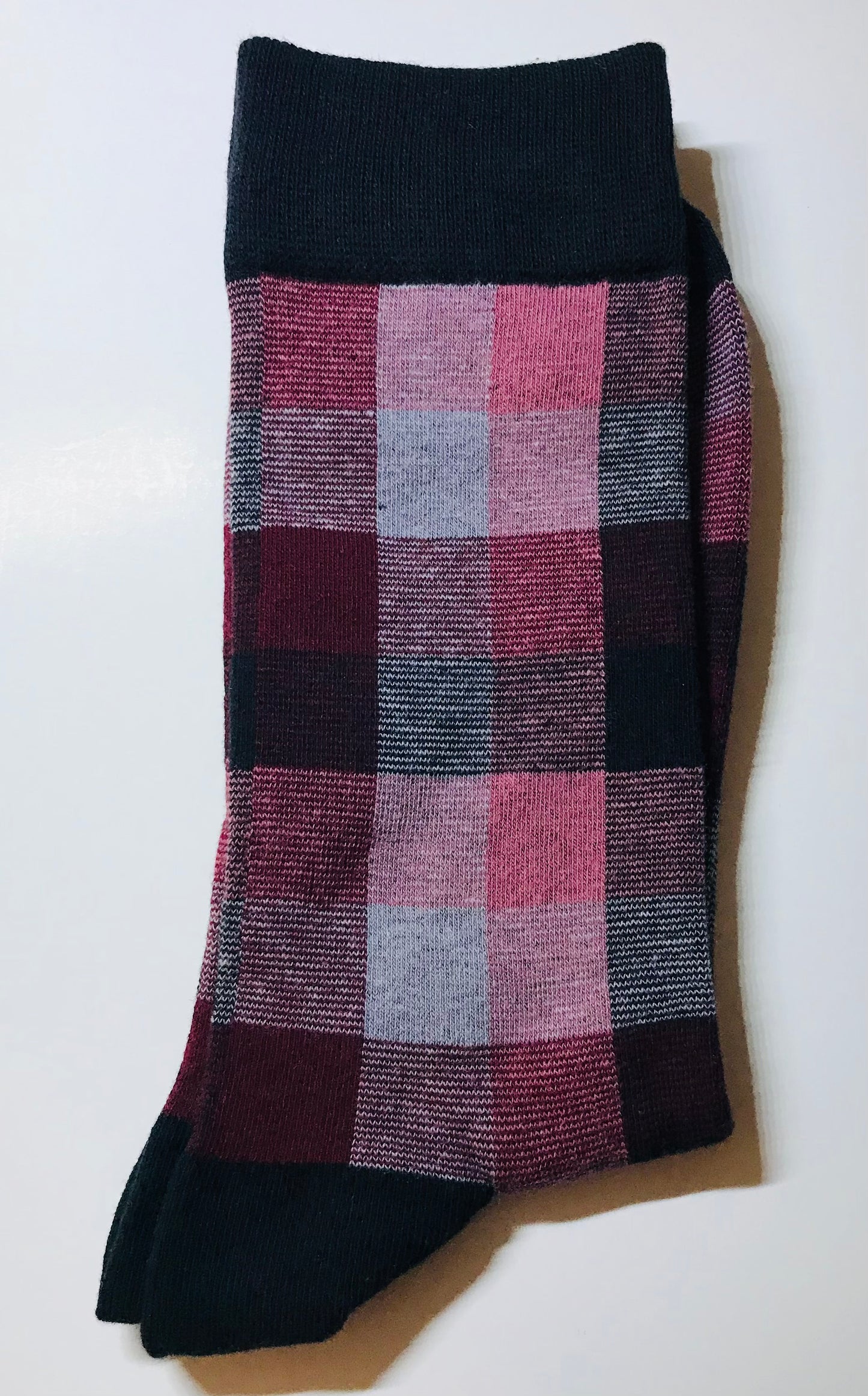 Burgundy and black reversible Bowtie set with blending socks