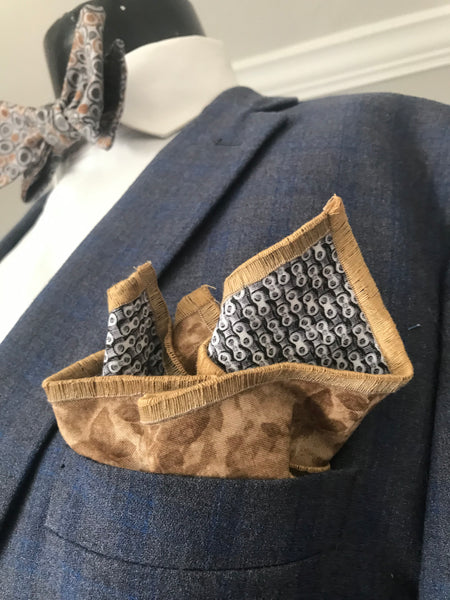 Grey and light brown Bowtie set
