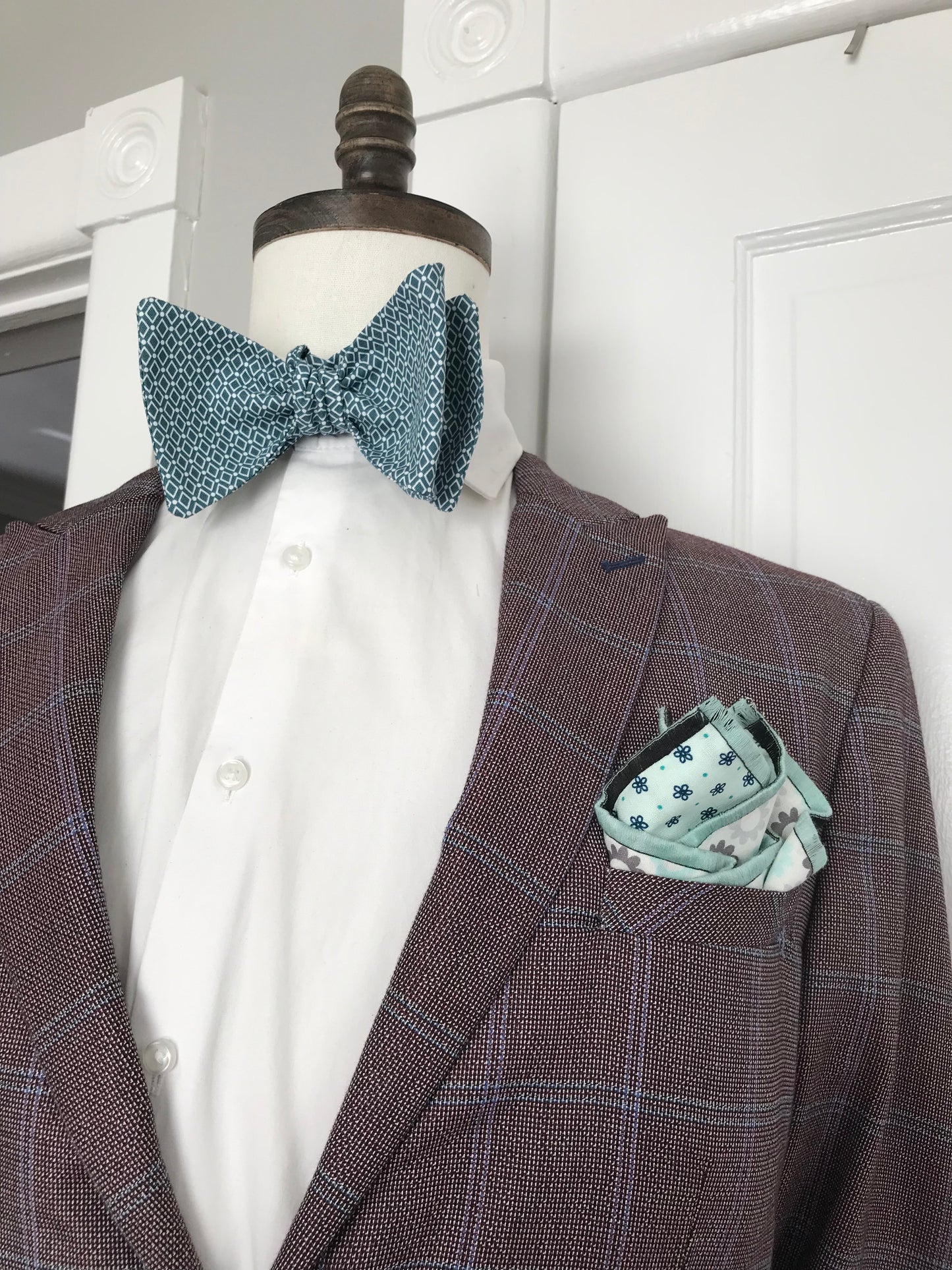 Ark blue print Bowtie Set