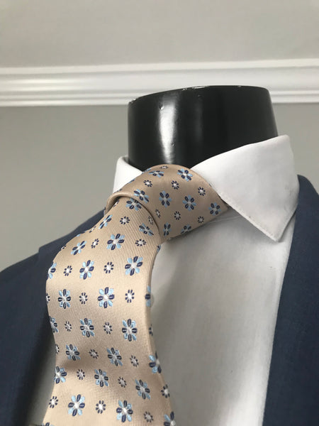 Tan and blue  Tie Set