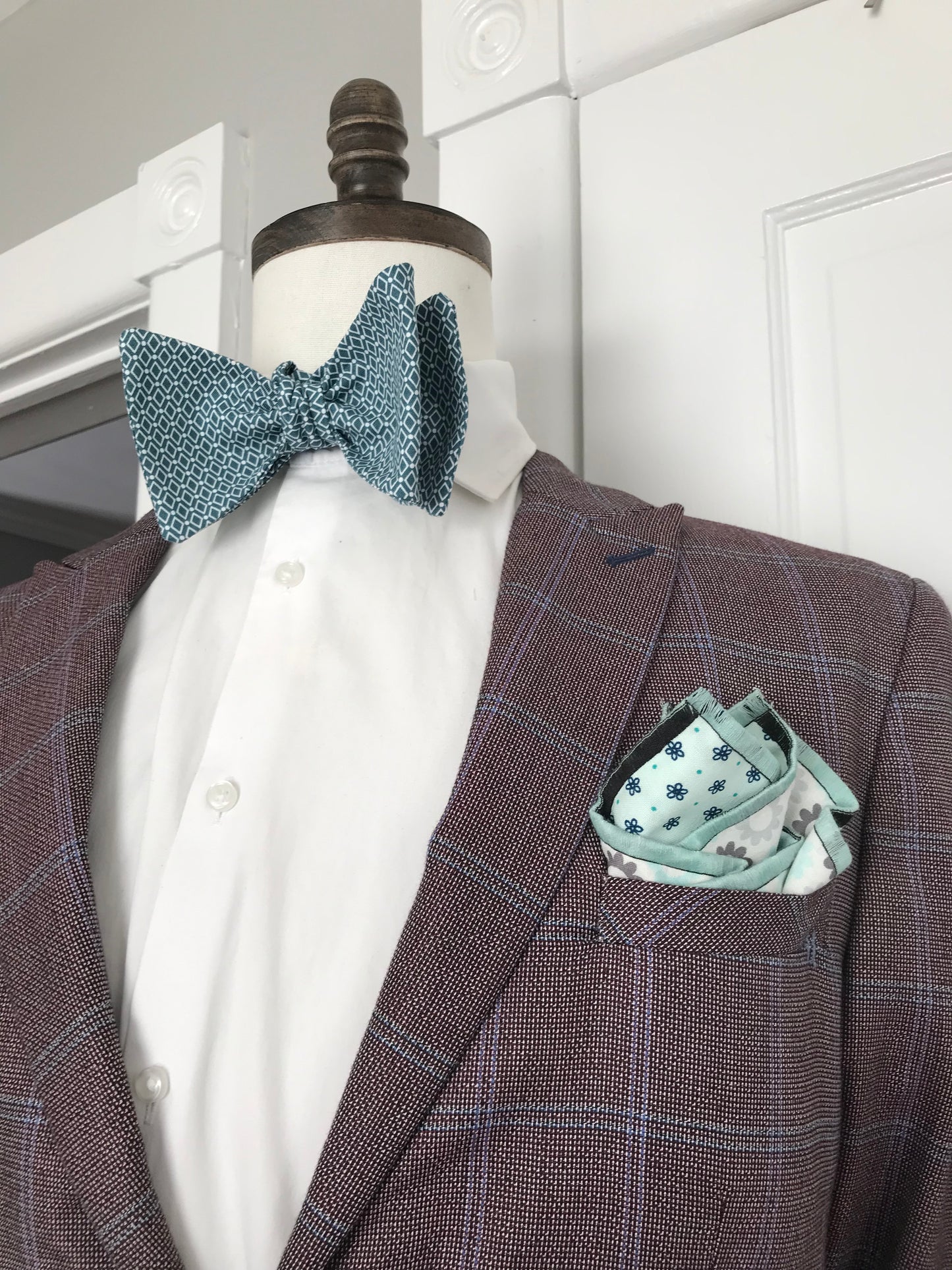Ark blue print Bowtie Set