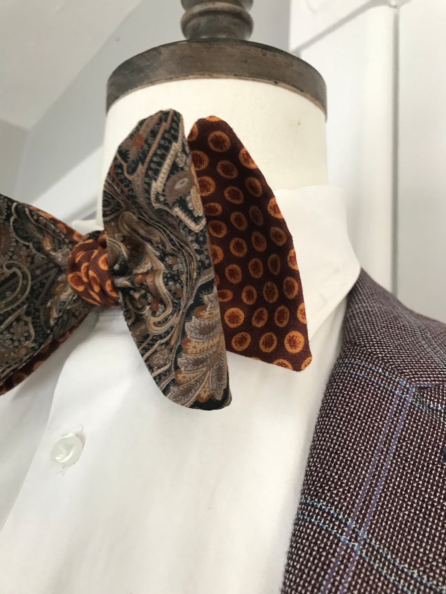 Rust and brown reversible Bowtie set (FATBOW)