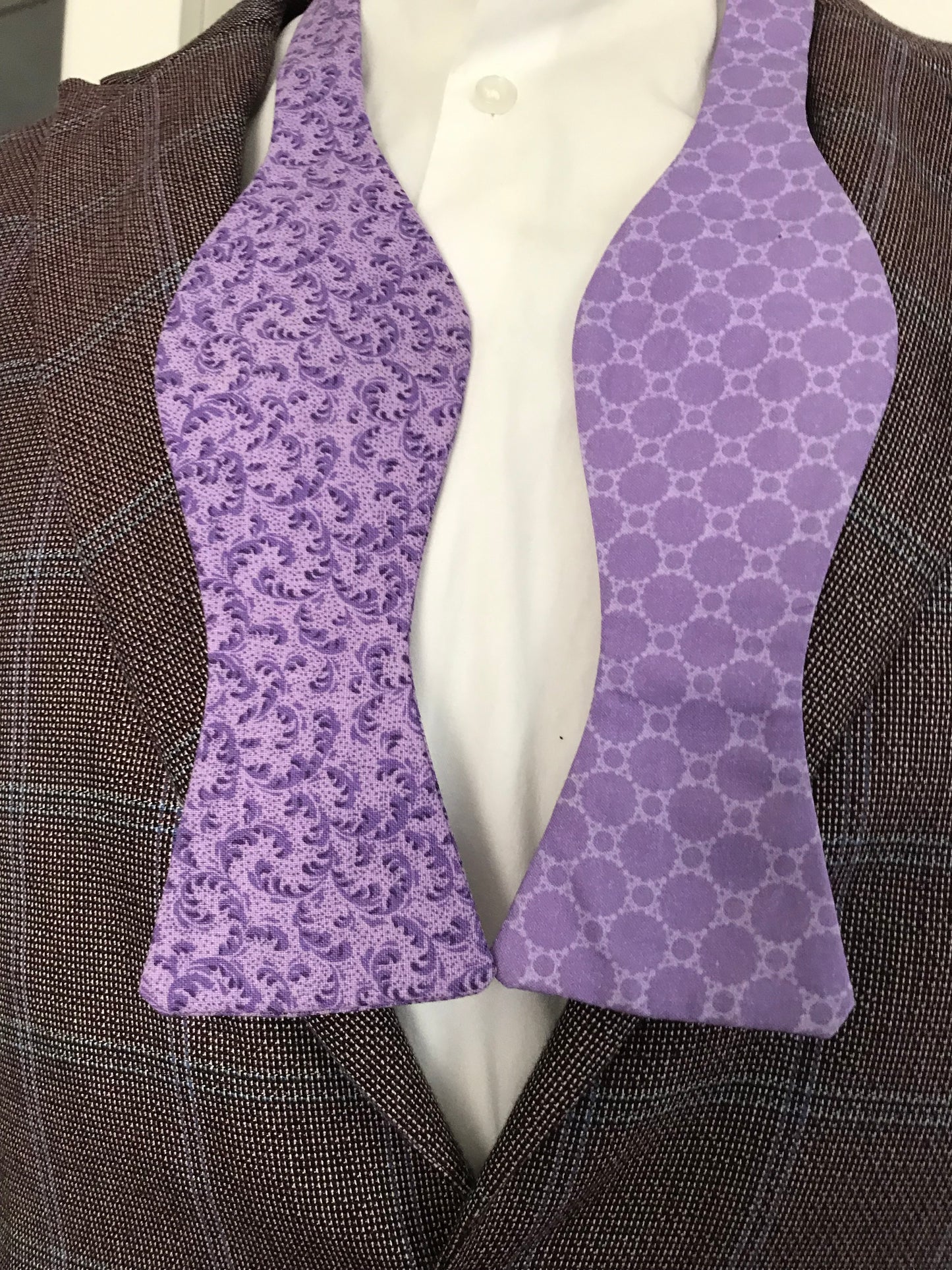 Purple and purple reversible Bowtie set (traditional