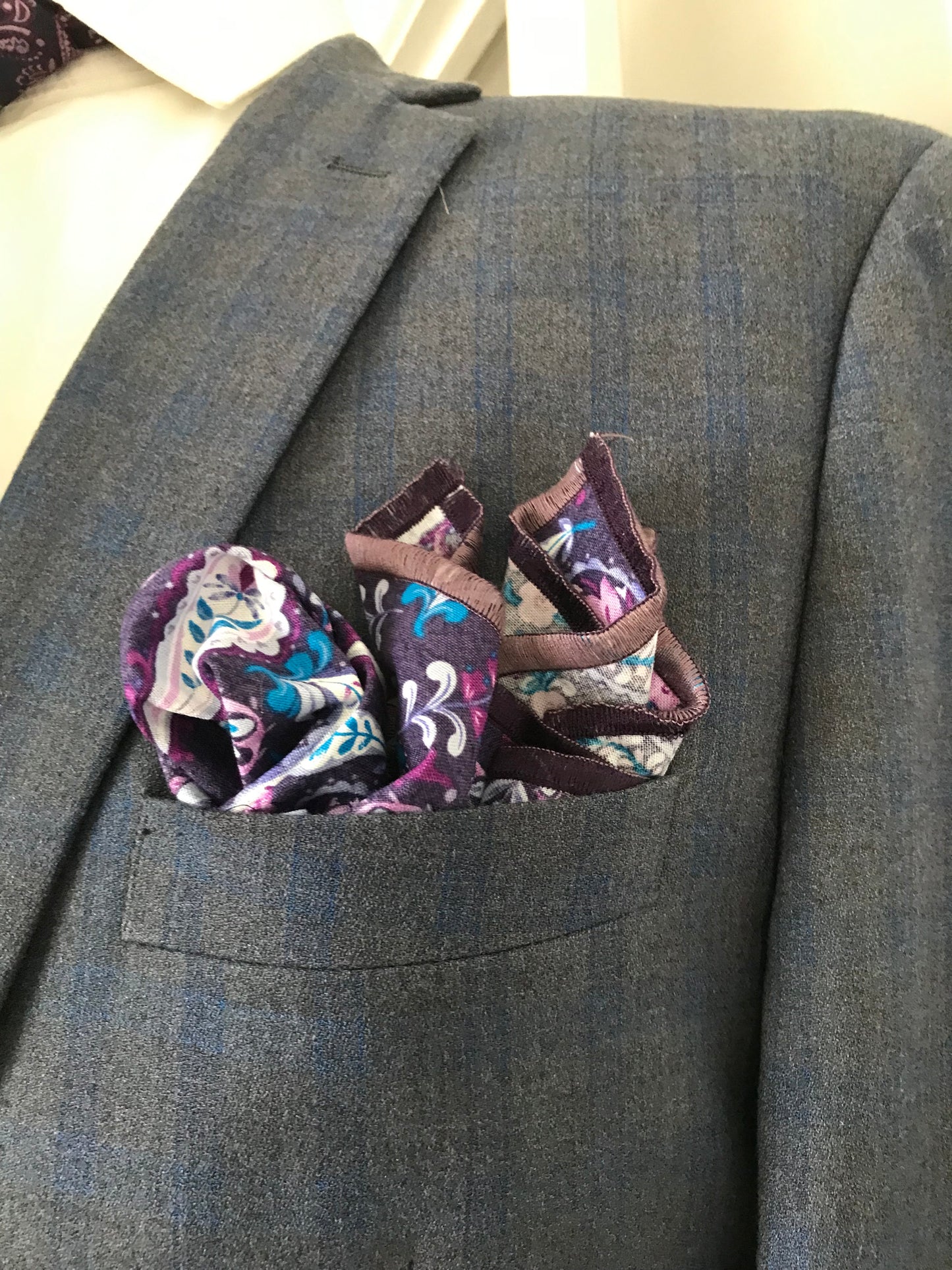 Purple print Tie set