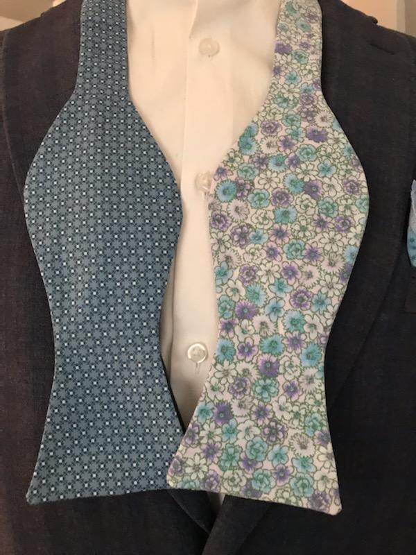 Coral blues reversible bowtie set (Fatbow)