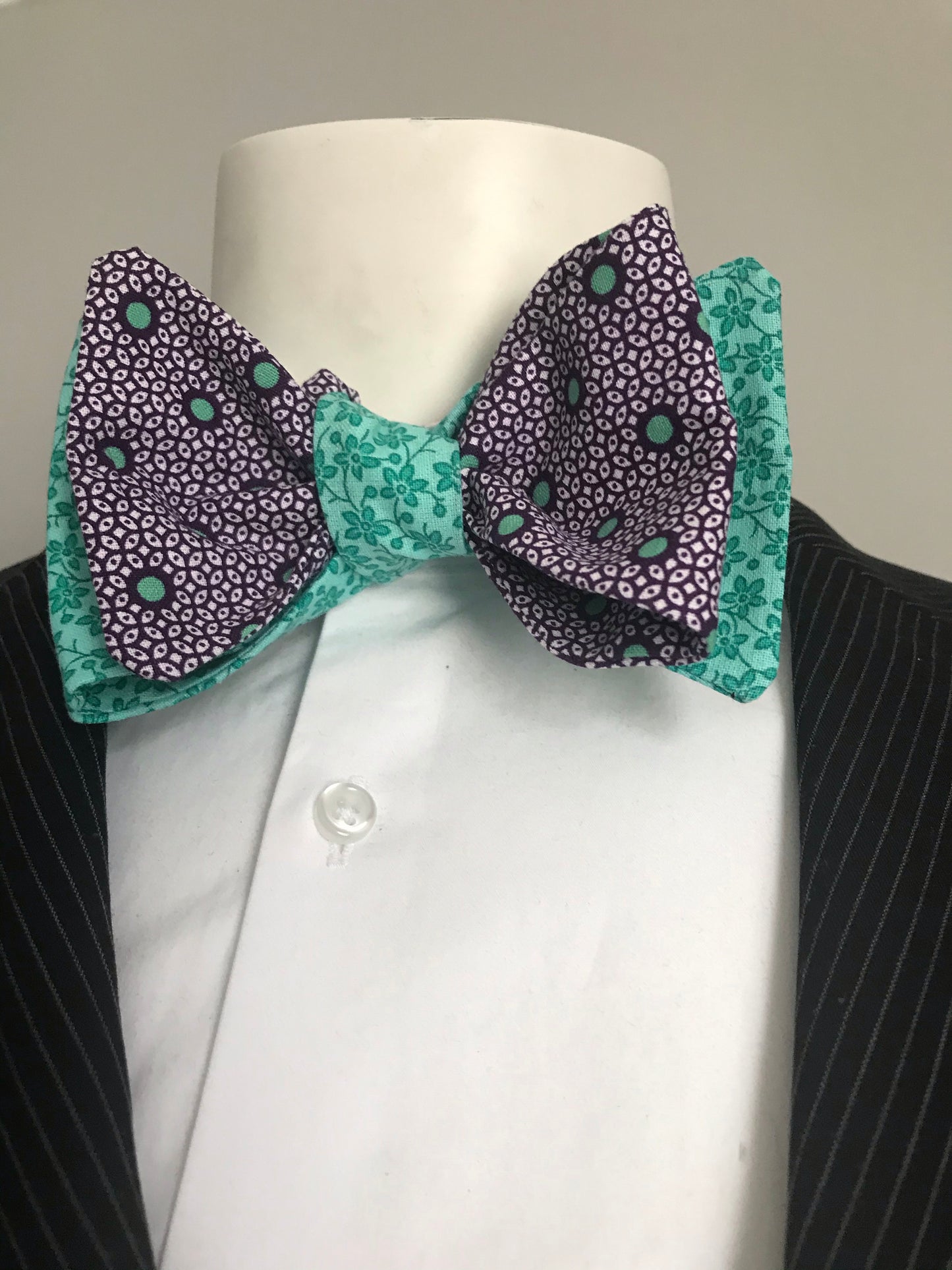 Teal Print with Purple and Teal dots