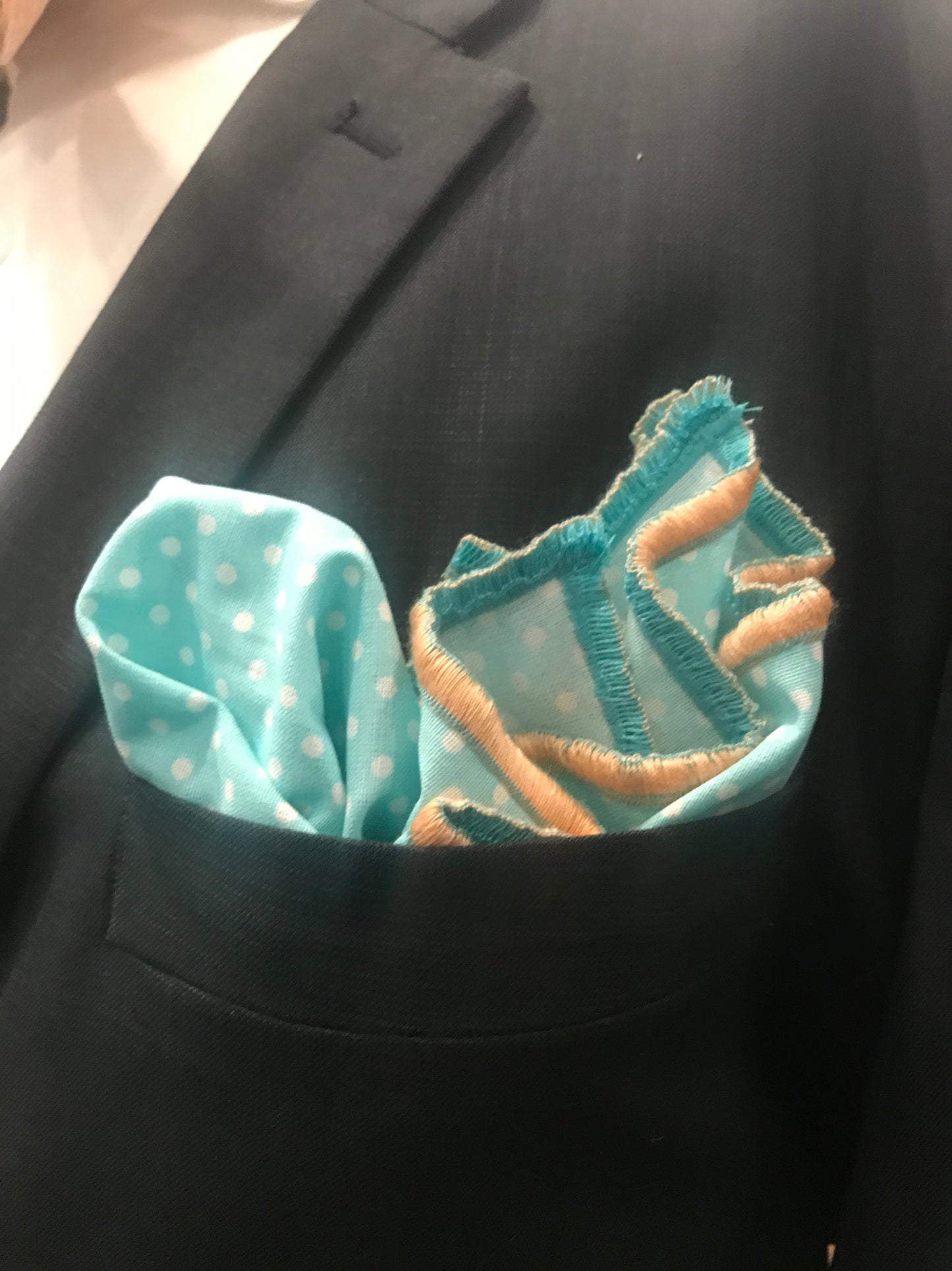 Peach and Teal Print Bowtie Set