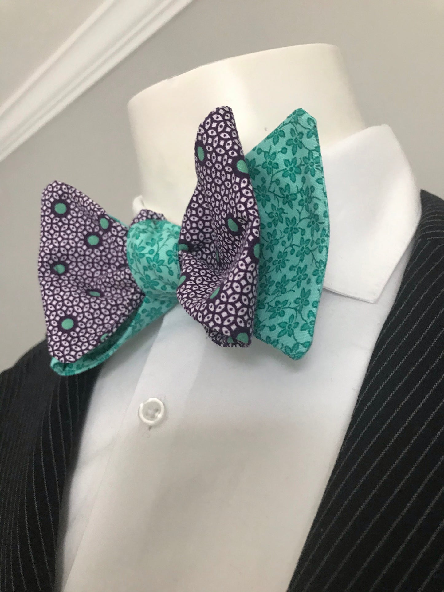Teal Print with Purple and Teal dots