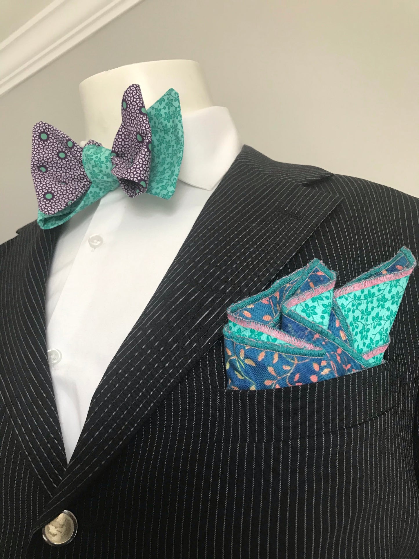 Teal Print with Purple and Teal dots