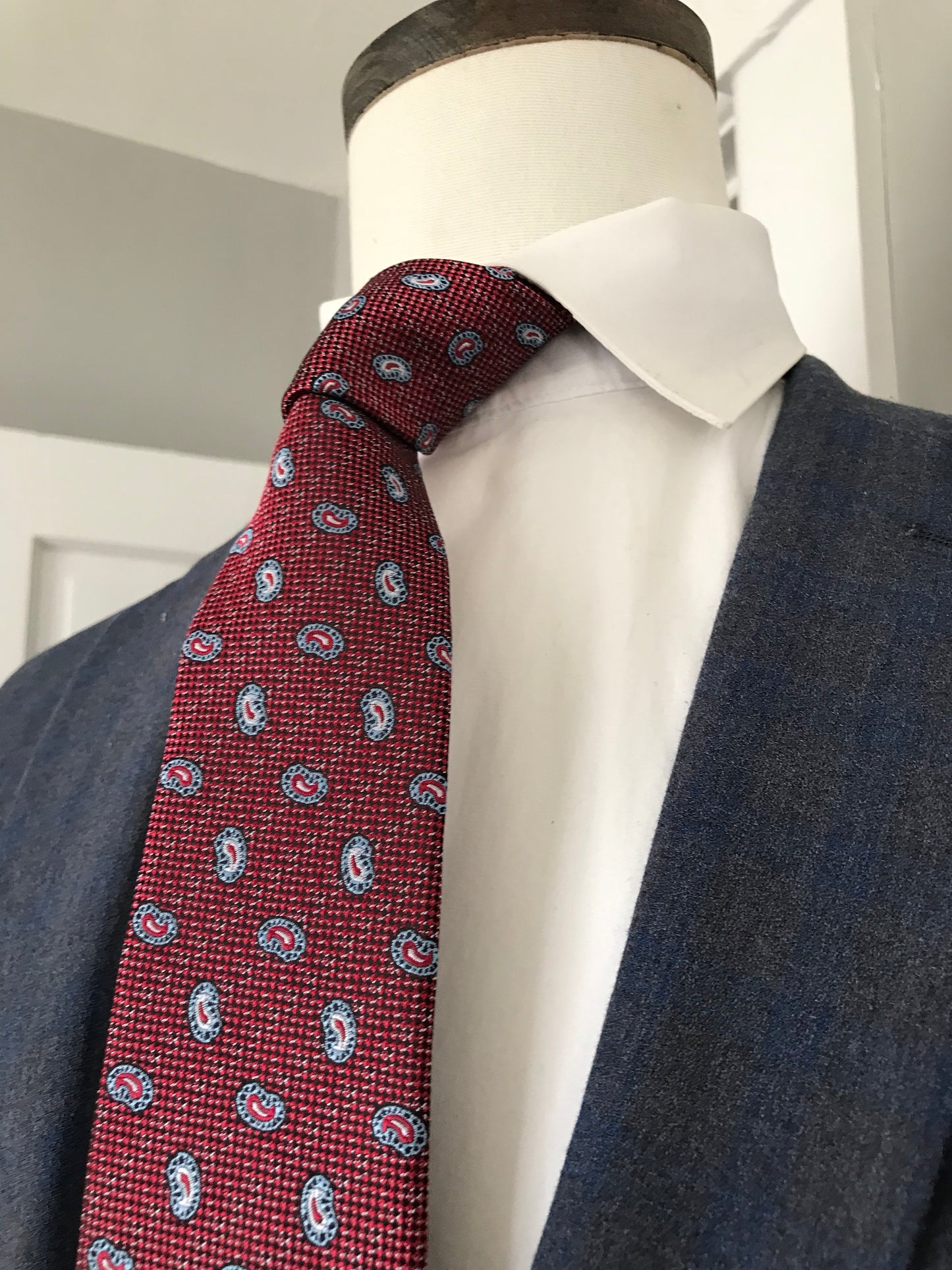 Burgundy and grey