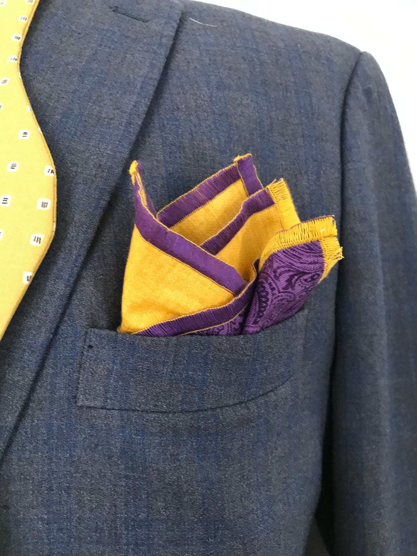 Purple and gold print reversible Bowtie set (FATBOW)