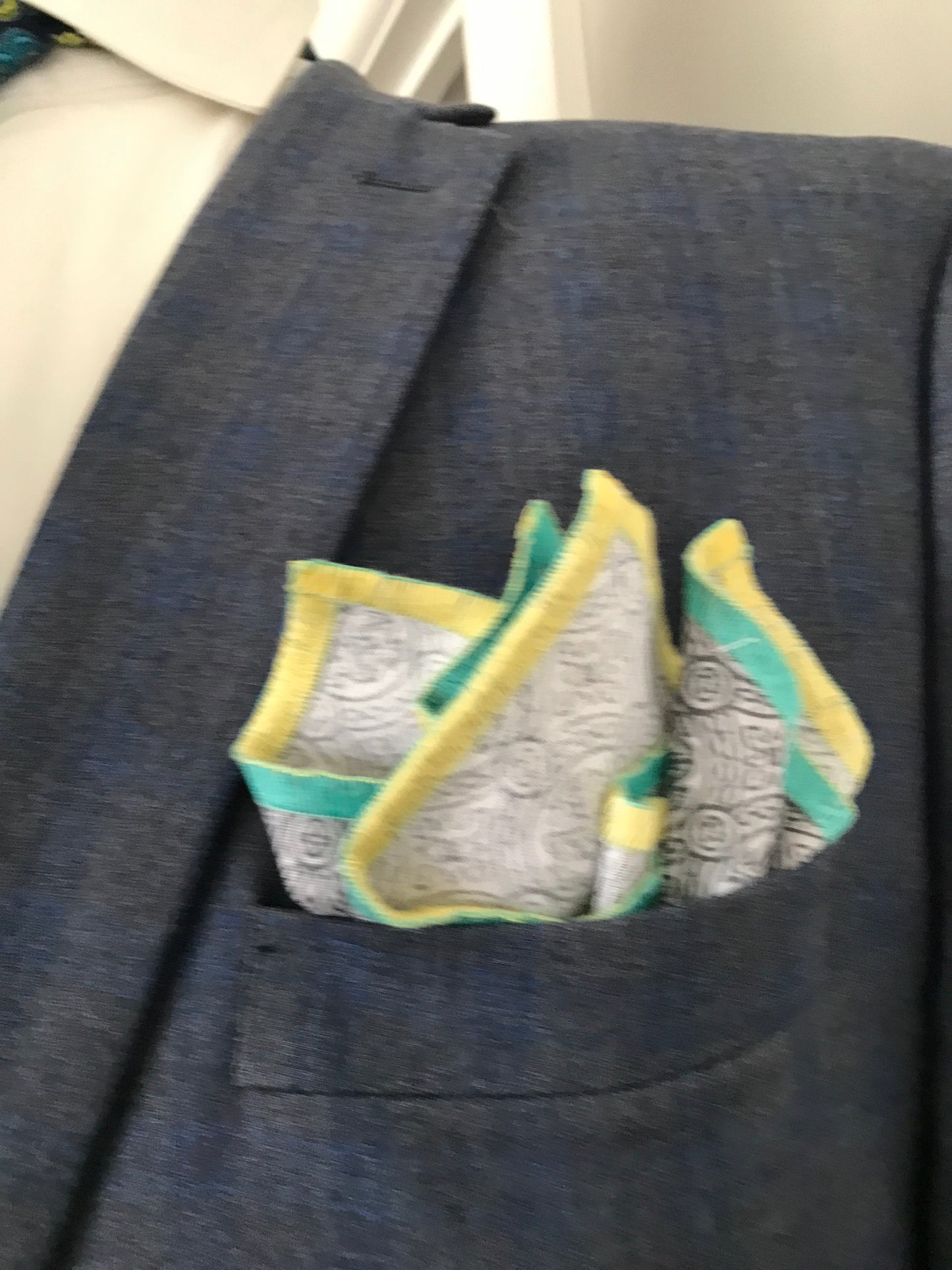 Teal and yellow Tie set
