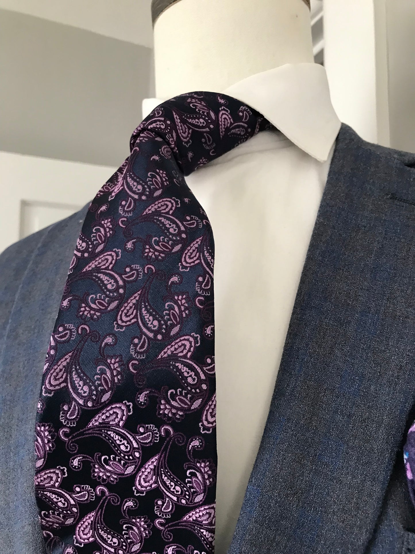 Purple print Tie set