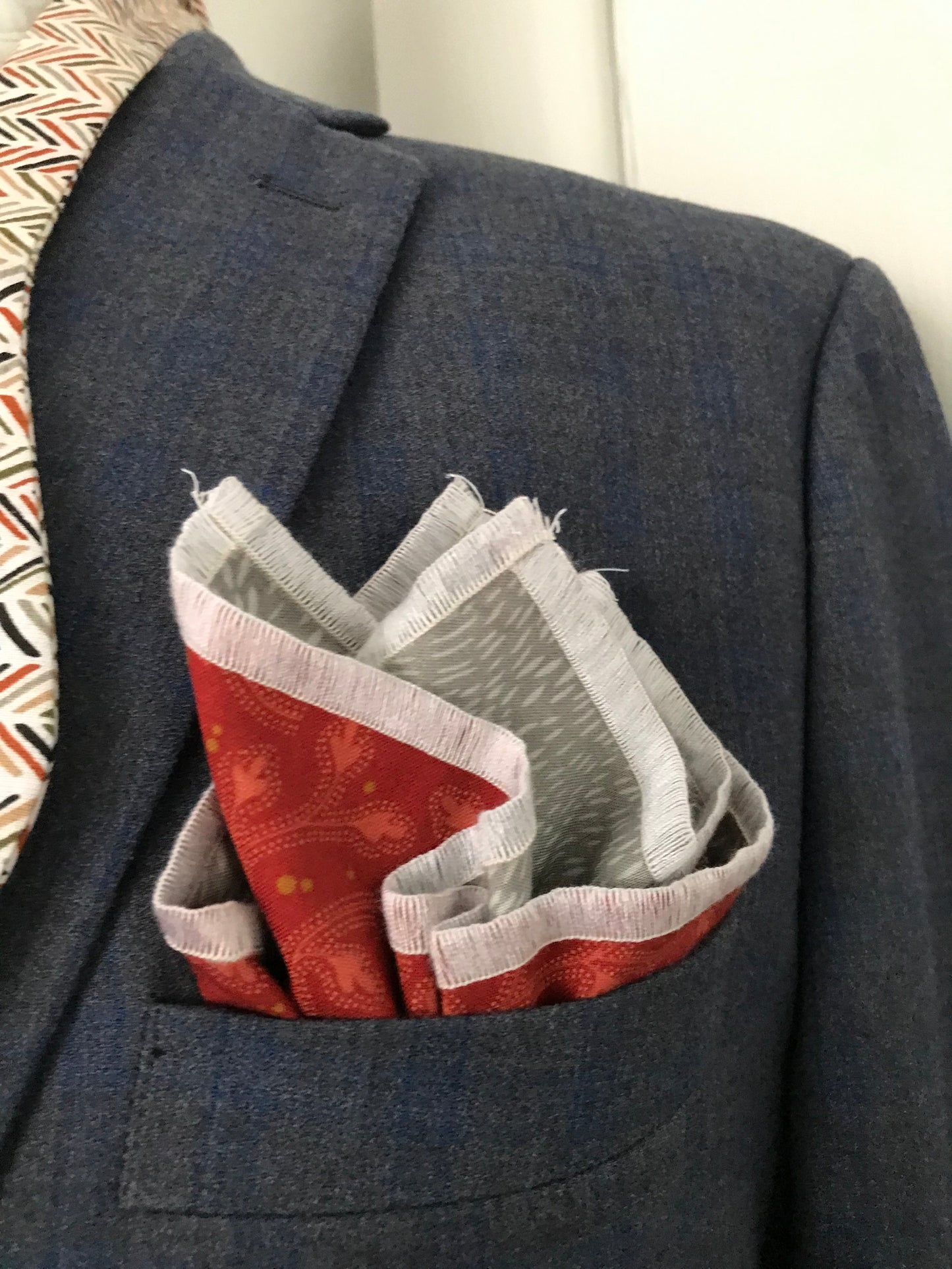 Grey and rust print Bowtie set (FATBOW)