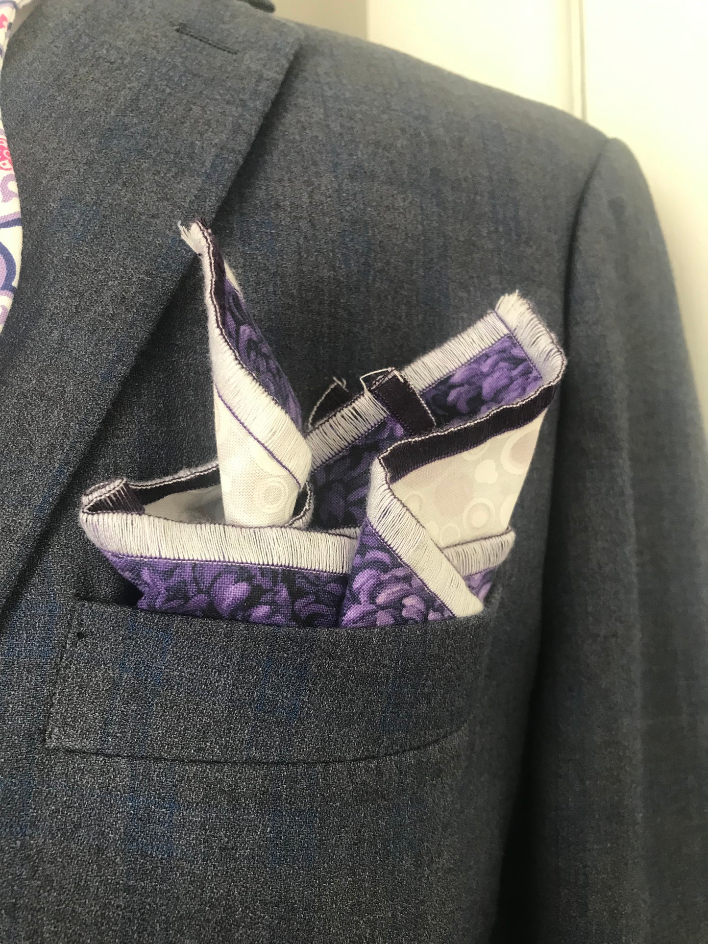 Lavender and purple print reversible Bowtie set (traditional)