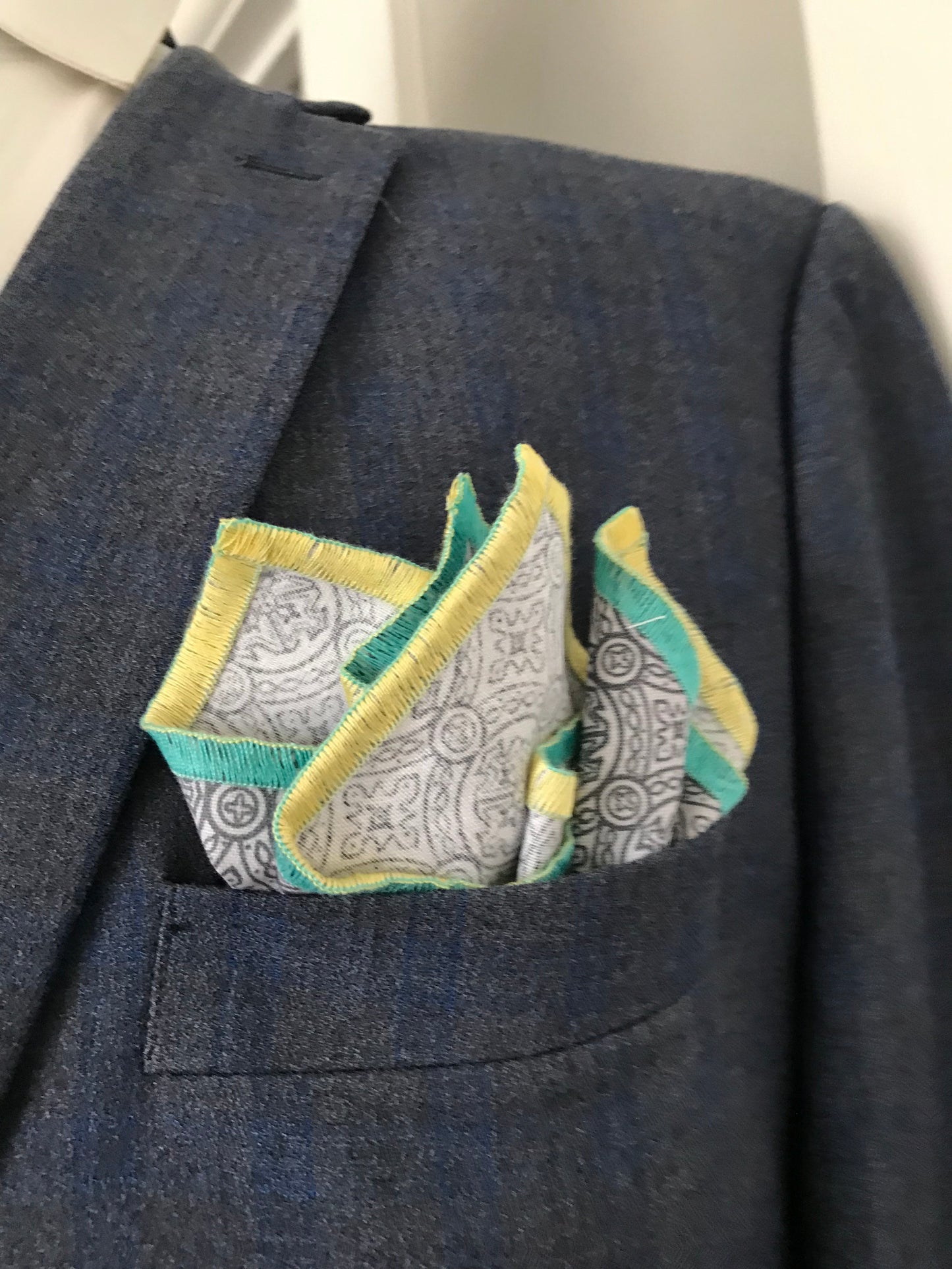 Teal and yellow Tie set