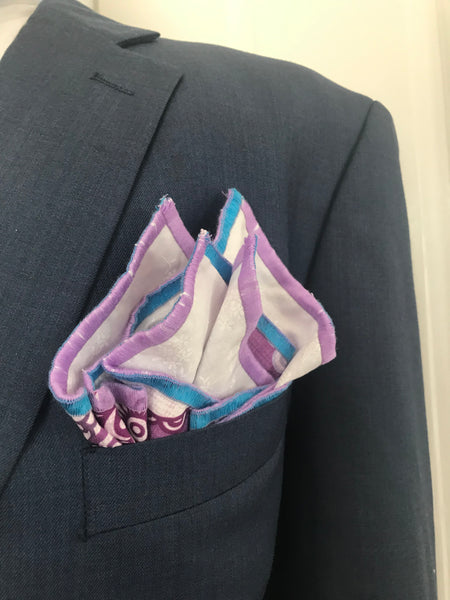 Light purple with tealish and lavender reversible Bowtie set