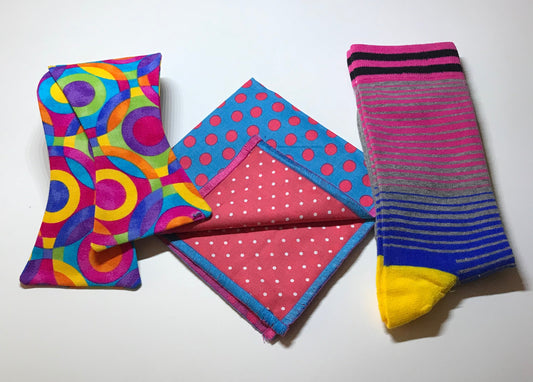 Multi color print Bowtie Set with blending socks (FATBOW)