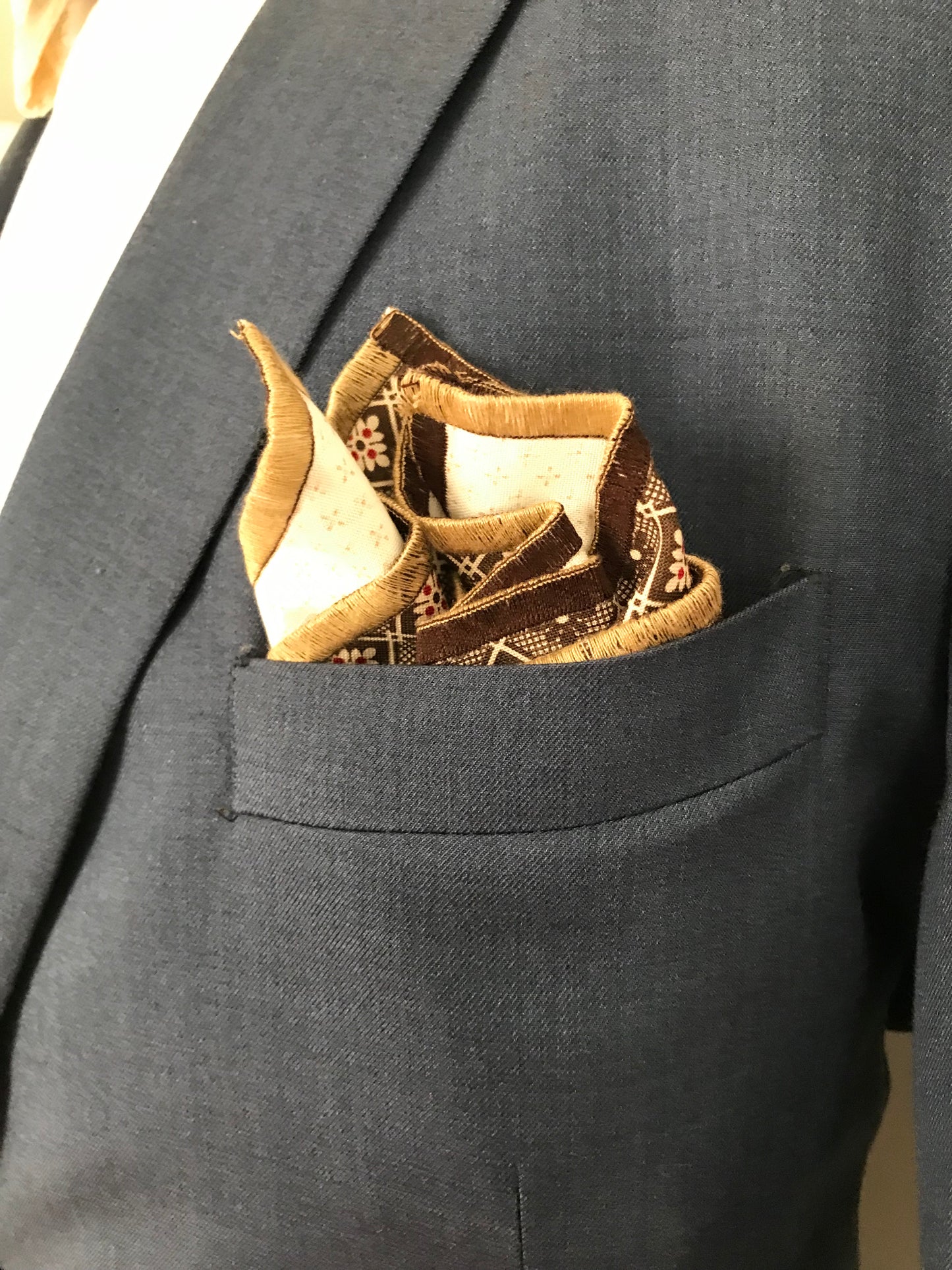 Brown print with cream print reversible Bowtie set