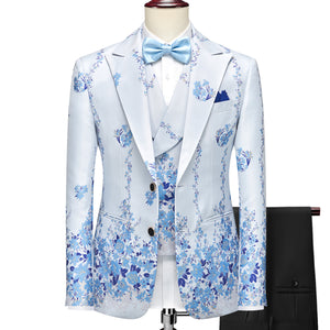 POWDER BLUE FLORAL PRINT SUIT