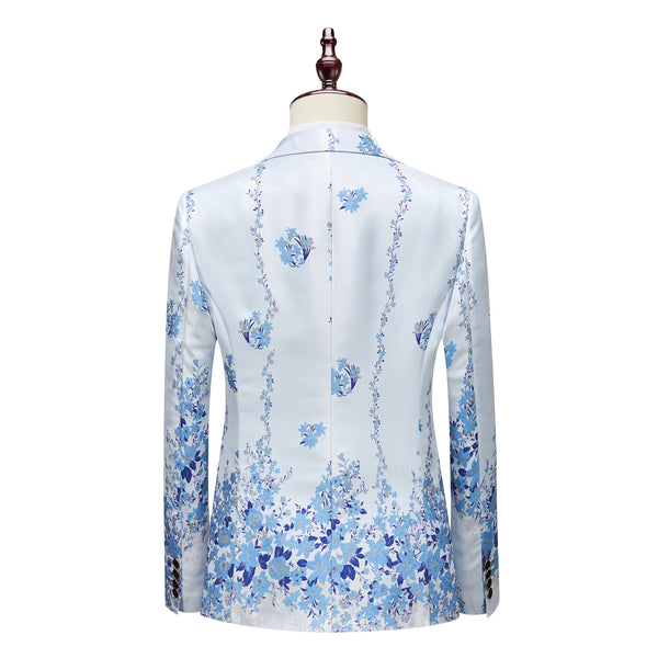POWDER BLUE FLORAL PRINT SUIT