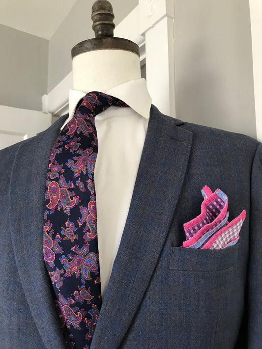 Blue and pink Tie set