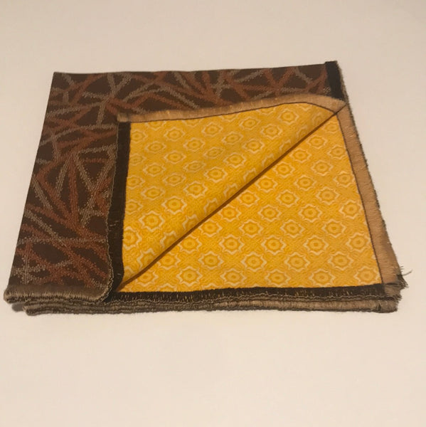 Brown paisley and Gold print Bowtie Set