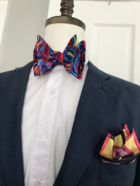 Multi color Print Bowtie Set