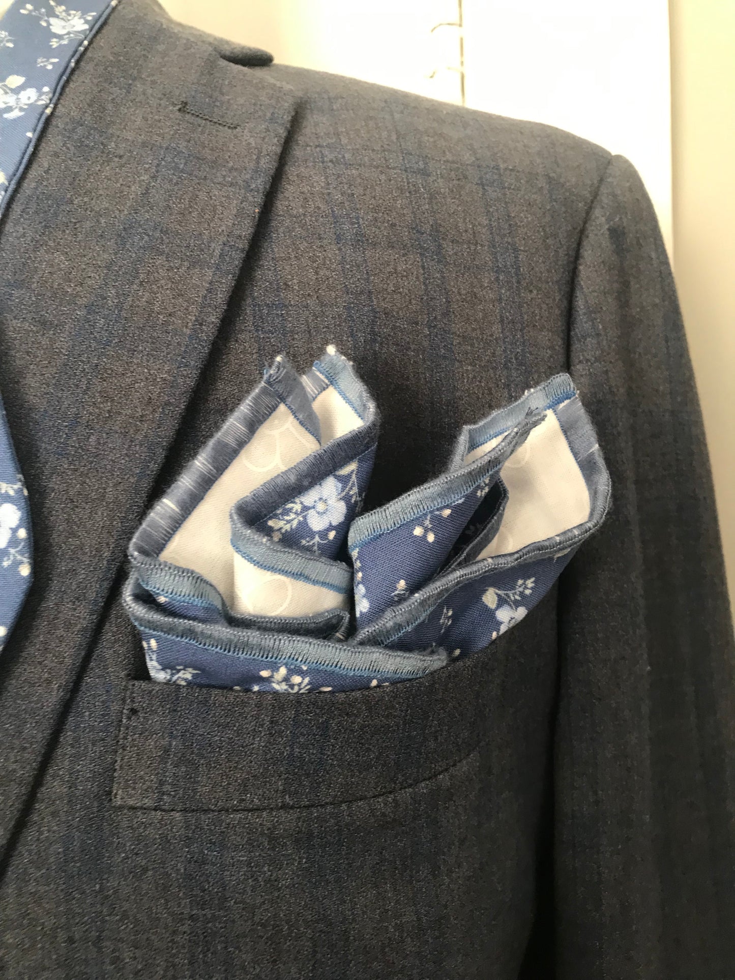 Blue flower print Bowtie Set (FATBOW