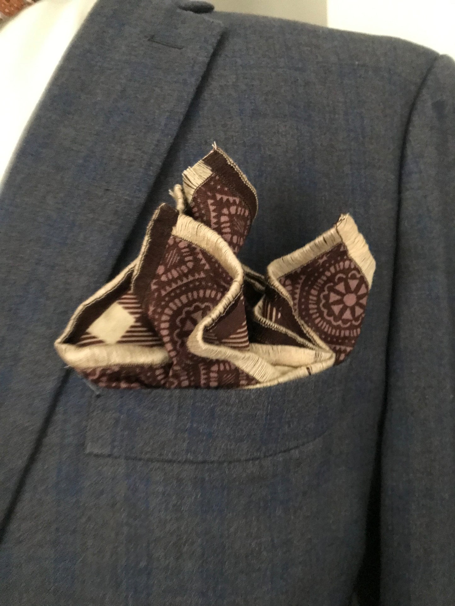 Brown and tan reversible Bowtie set (FATBOW)