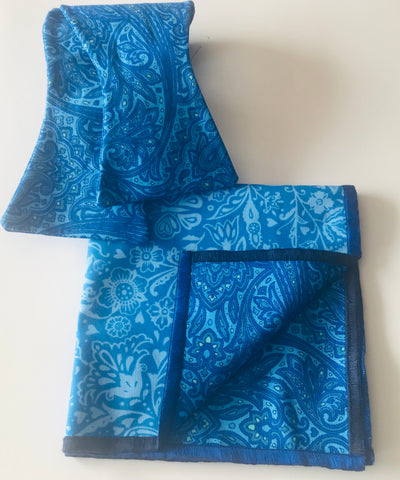 Royal blue paisley print Bowtie Set