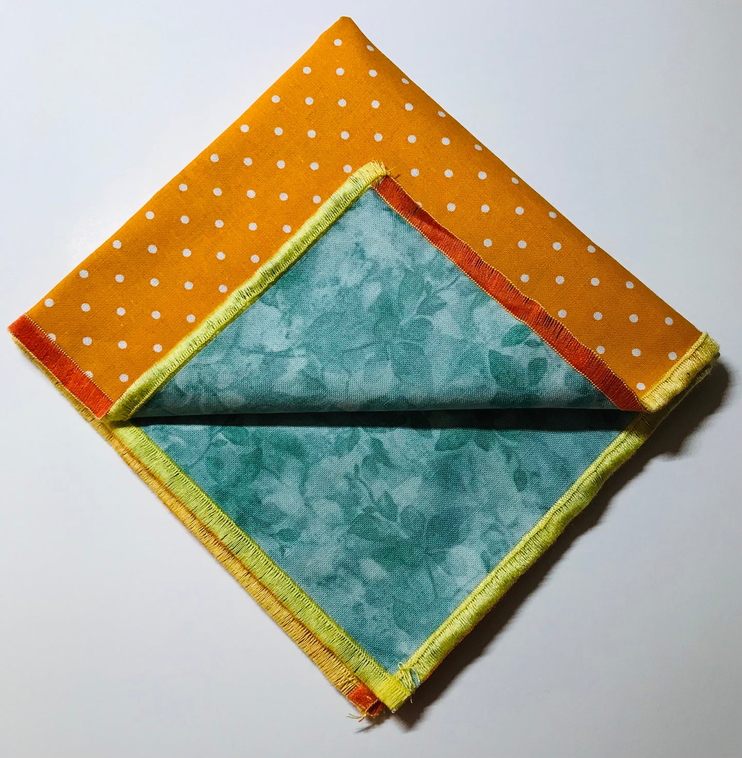 Orange and teal reversible Bowtie set with blending socks (FATBOW)