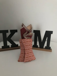 Rust and yellow print Bowtie set