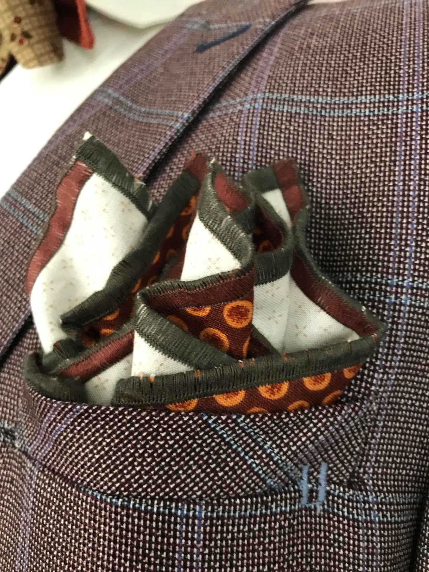 Burnt orange and brownish reversible Bowtie set (traditional)