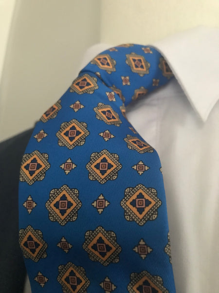 Royal blue and yellow Tie set