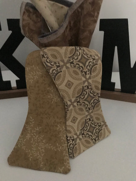 Tan and grey Reversible Bowtie set