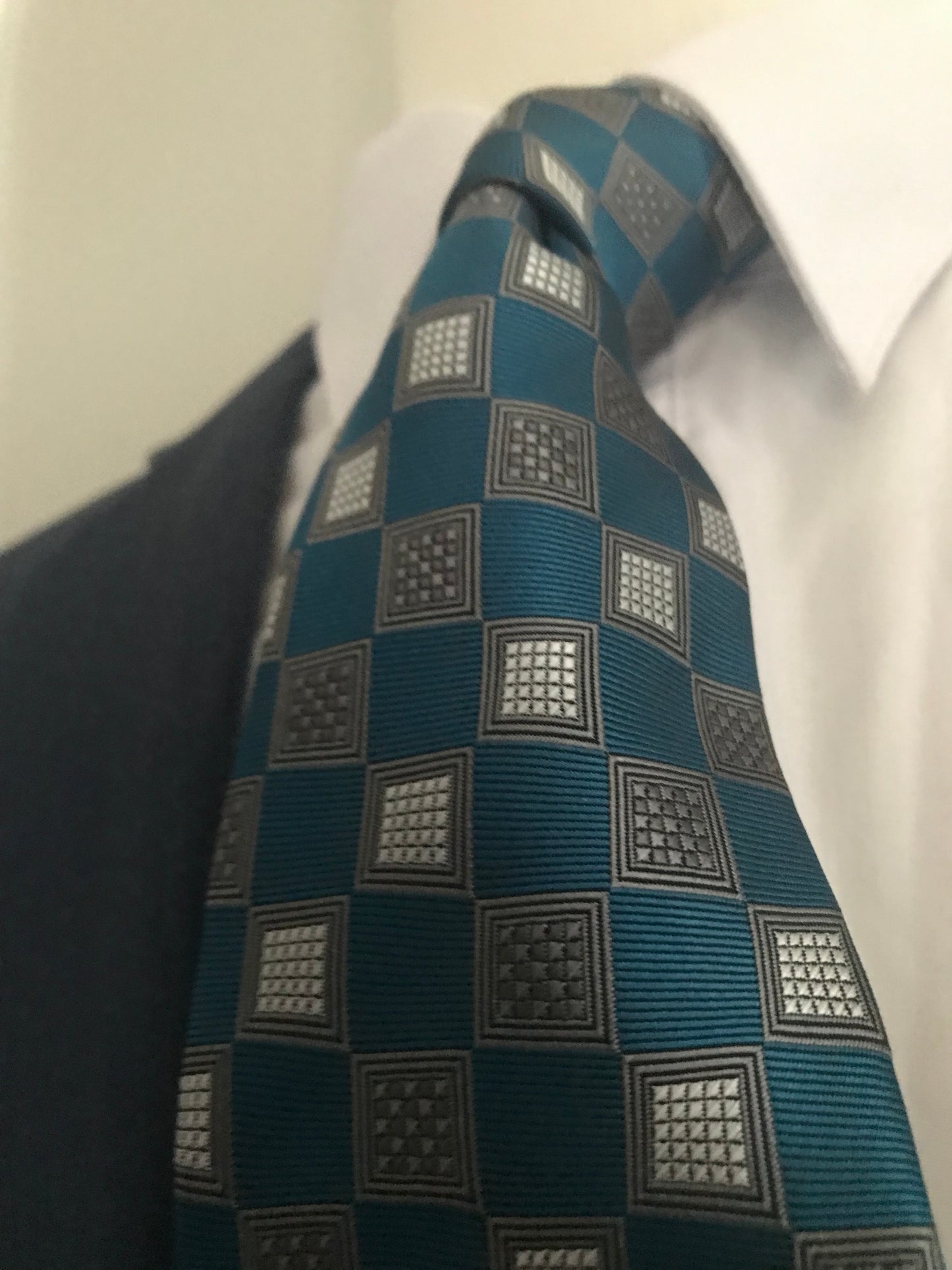 Teal and grey tie set