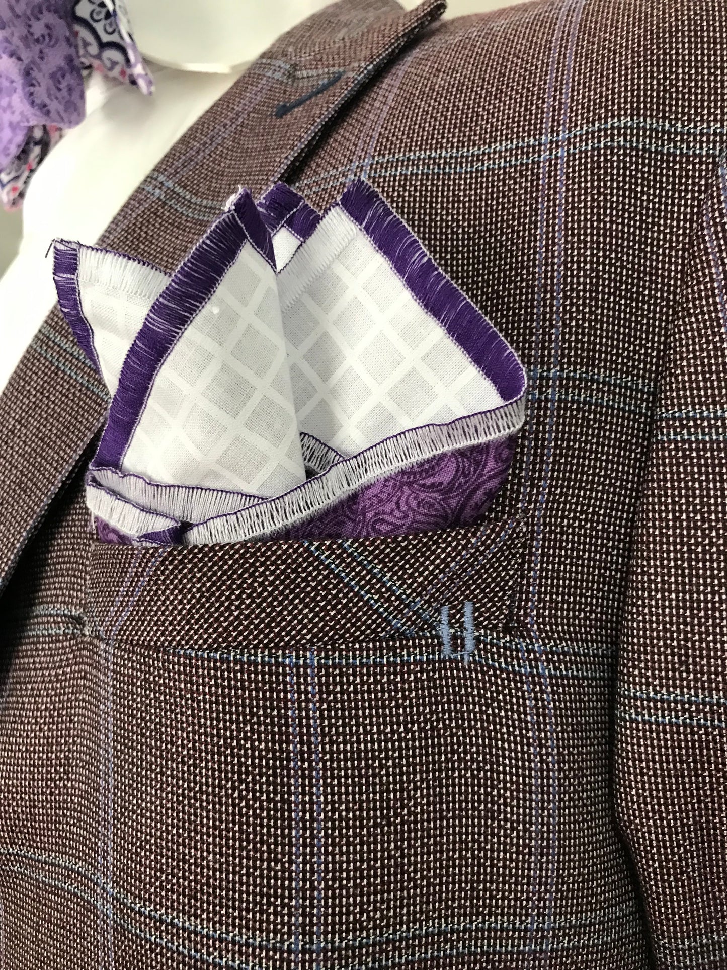 Purple print one purple print reversible Bowtie set (traditional)