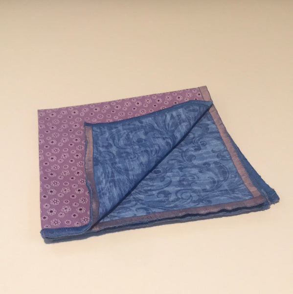 Royal Blue with Light Purple and Blue Print