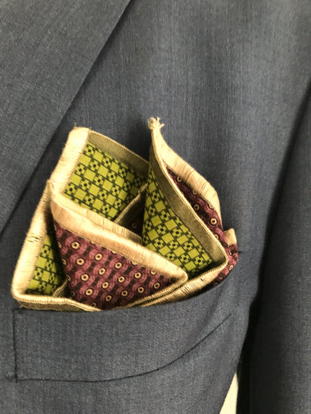 Burgundy white and green print burgundy and green print reversible Bowtie set