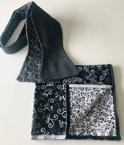 Multi black and white print reversible Bowtie set