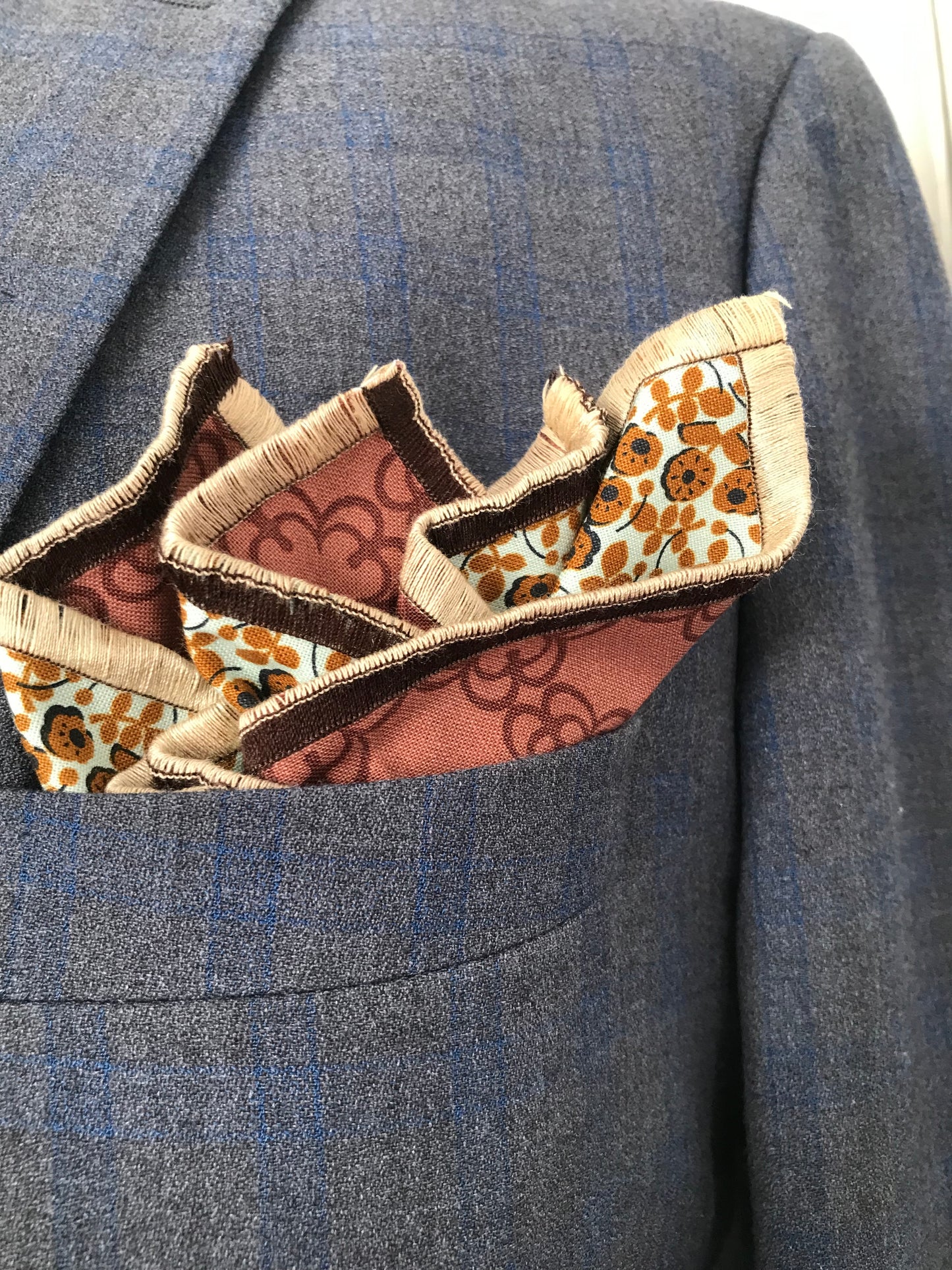 Coco brown and mixed brown reversible Bowtie set (FATBOW)