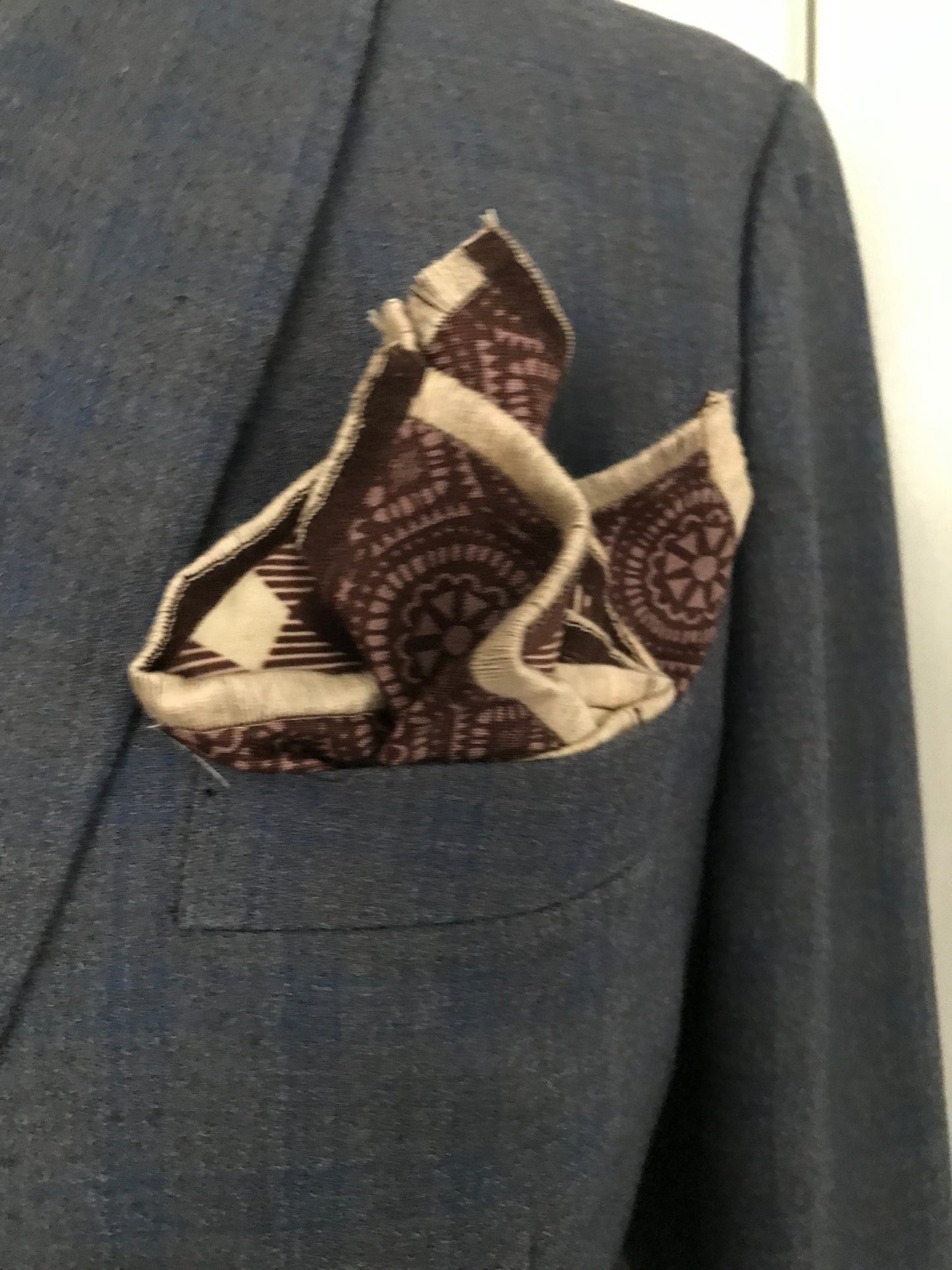 Brown and tan reversible Bowtie set (FATBOW)