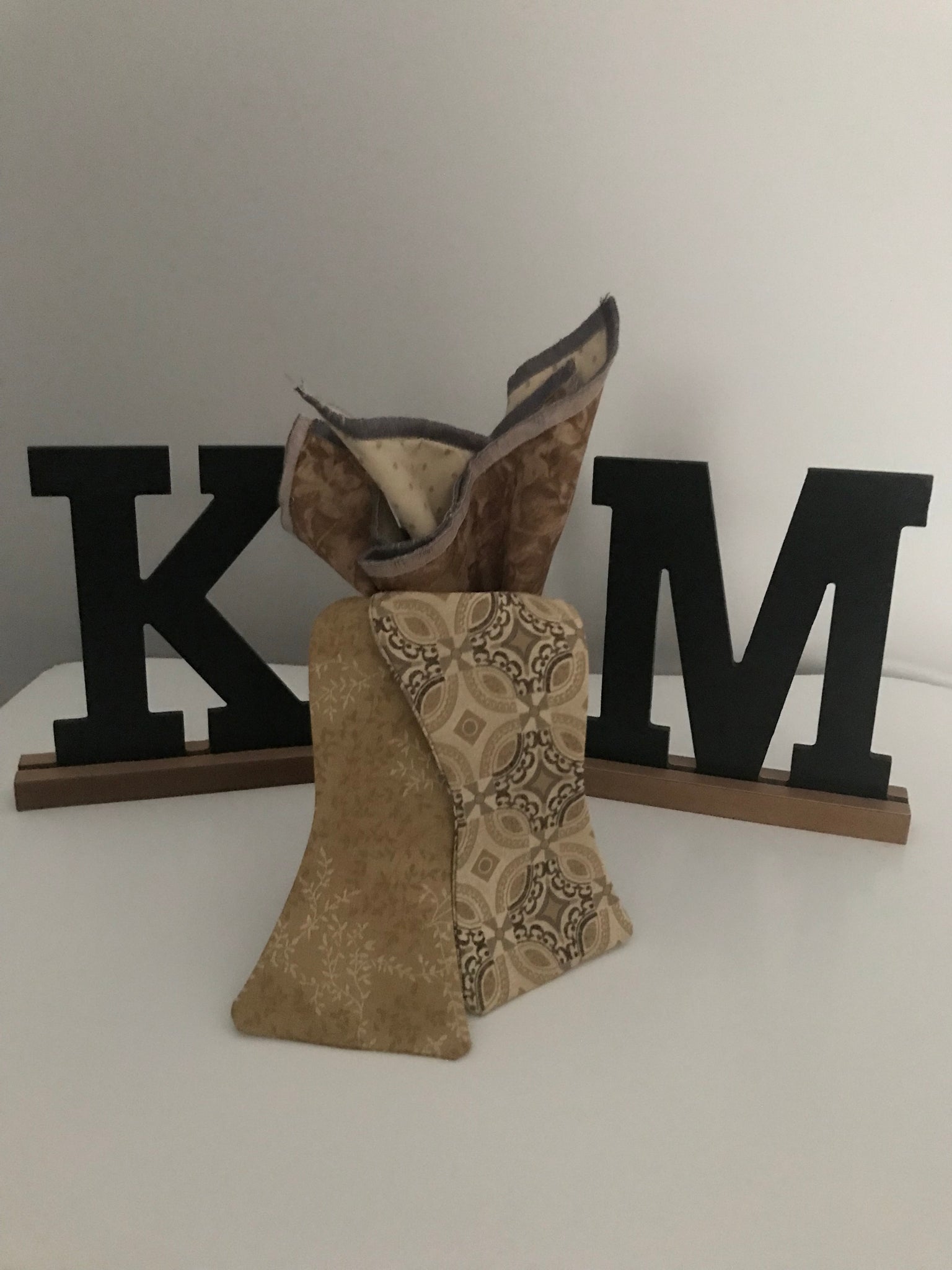 Tan and grey Reversible Bowtie set