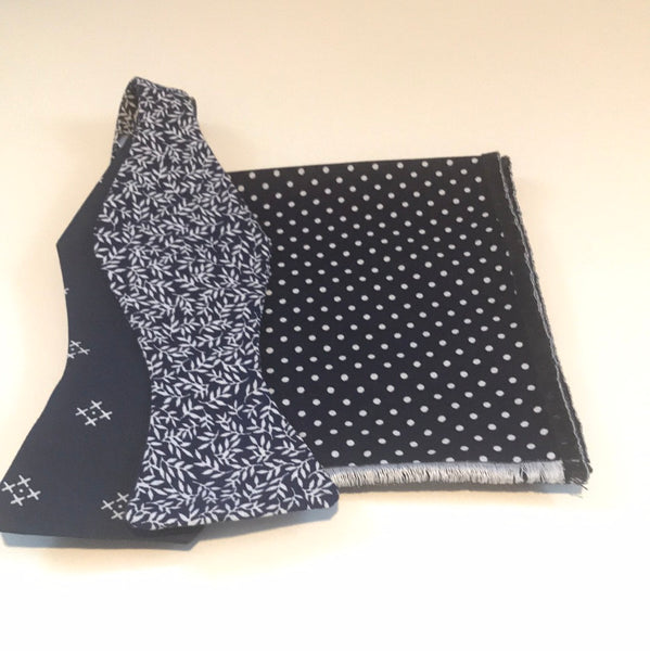 Blue Print Bowtie Set