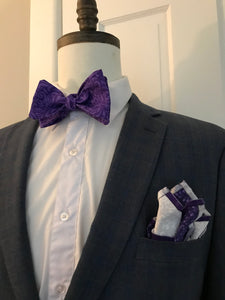 Purple print Bowtie Set