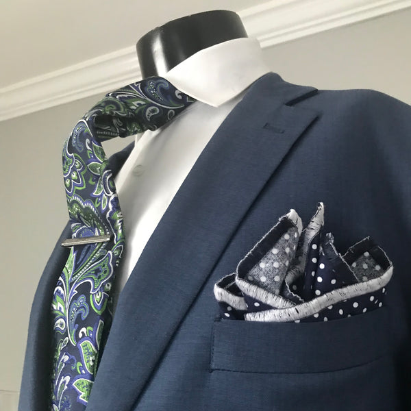 Green and Blue Paisley Tie set