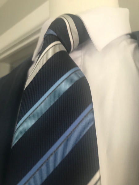 Blue stripe tie set