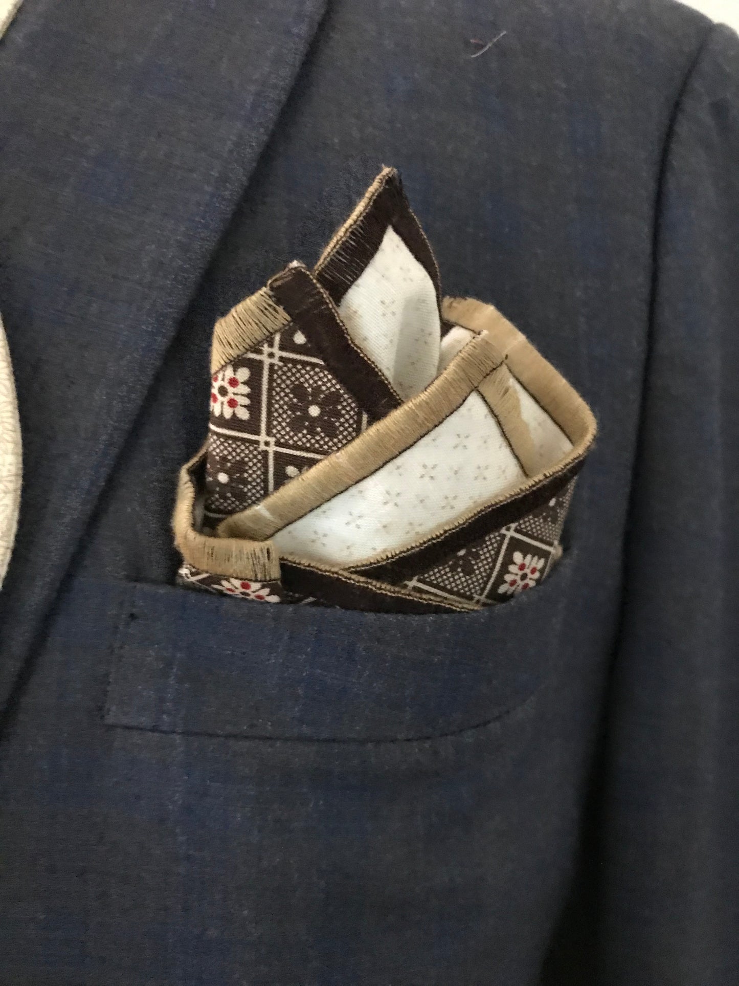 Brown print and bone print reversible Bowtie set (FATBOW)