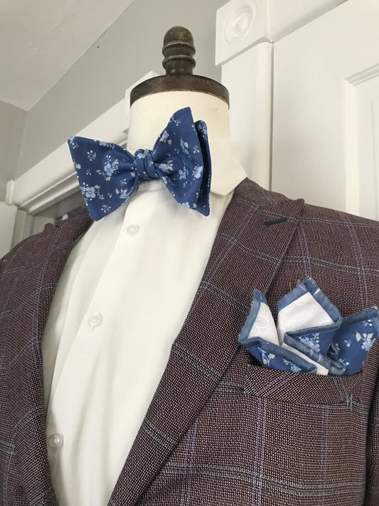 The blue flower Bowtie set (FATBOW)